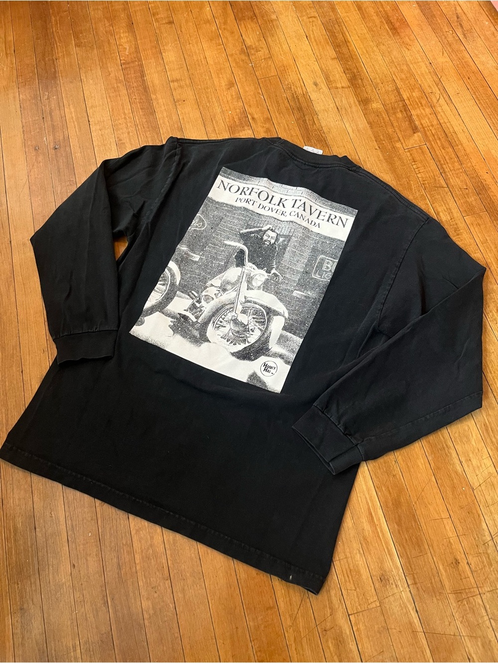 Vintage Y2K 2004 Port Dover Friday the 13th Norfolk Tavern Biker Long Sleeve